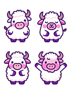 可爱卡通绵羊形象集合