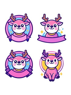 可爱小鹿卡通形象设计