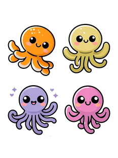 可爱卡通小章鱼集合