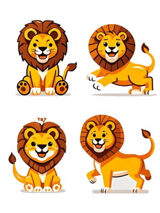 可爱卡通狮子形象集合