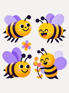 可爱蜜蜂插画