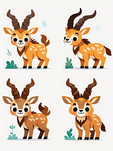 可爱小鹿卡通形象集合