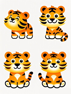可爱卡通小老虎形象集合