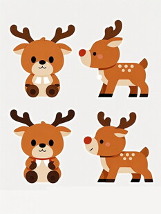 可爱小鹿卡通形象集合
