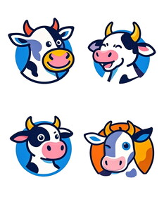 可爱奶牛头像设计集合