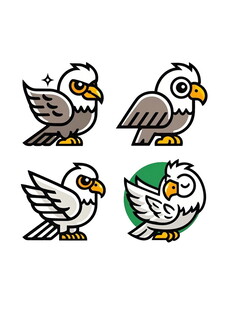 卡通风格鸟类图案设计