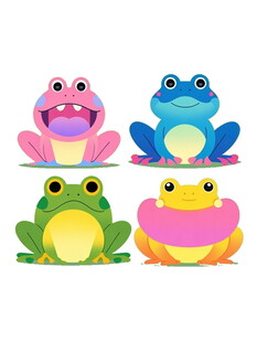 四只可爱卡通青蛙