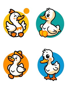 可爱卡通小鸭图案集合