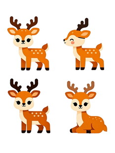 可爱小鹿卡通形象集合