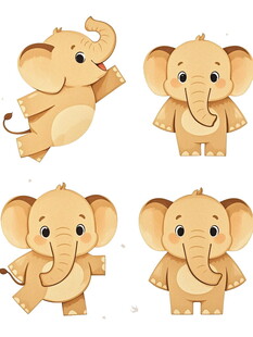可爱小象卡通形象集合