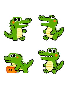 可爱鳄鱼卡通形象集合