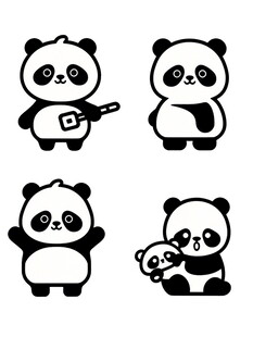 可爱熊猫卡通形象集合