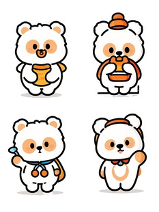 可爱小熊卡通形象集合