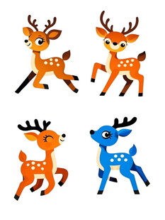 可爱小鹿卡通形象集合