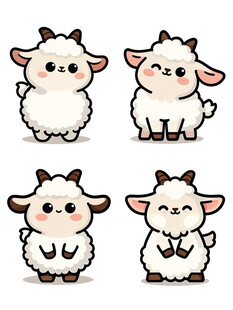 可爱小羊卡通形象集合