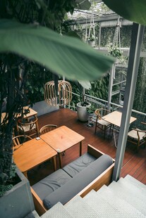 室内绿植环绕的休闲空间