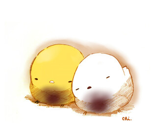 可爱双蛋黄卡通形象