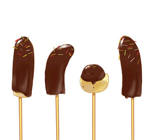 巧克力涂层水果棒棒糖