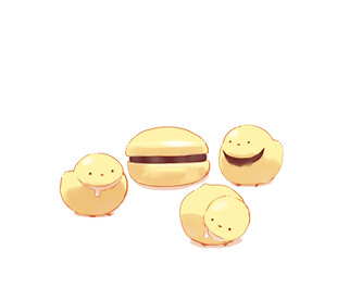 可爱笑脸夹心饼干插画