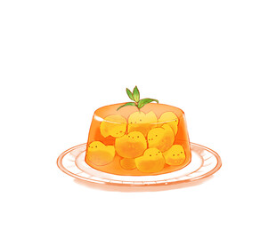 手绘美味芒果果冻