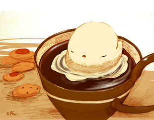 杯中萌物甜蜜惬意一刻