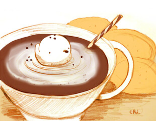 香浓咖啡配美味面包