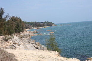 海边岩石岸风景