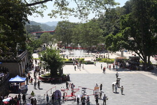 热闹的户外广场场景