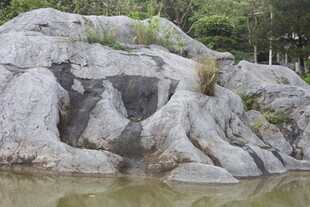 水边嶙峋怪石景观