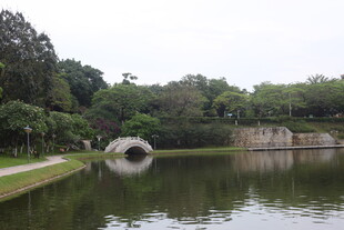 湖畔拱桥 绿意环绕的景致