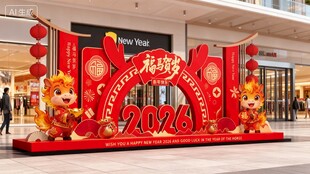 元旦春节新年美陈舞台装饰
