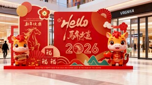 元旦春节新年美陈舞台装饰