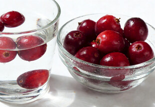 玻璃碗中的蔓越莓