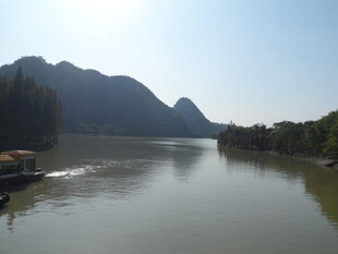 山水相依的宁静河流景色
