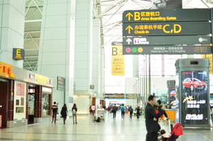 机场大厅内的旅客活动场景