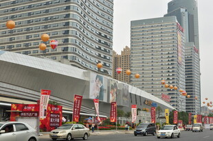 城市街道繁华商业景象