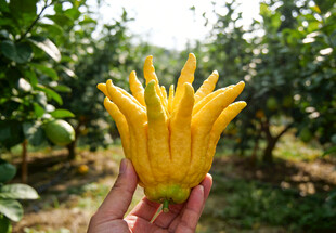 手捧金黄佛手果