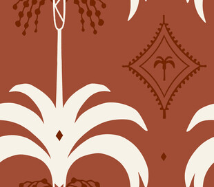 棕底白纹植物图案纹理