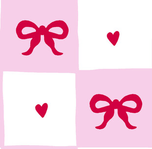 粉色爱心蝴蝶结图案