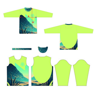 荧光绿户外服饰设计图