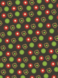 复古风红绿花朵图案背景