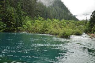 青山绿水间的澄澈河流