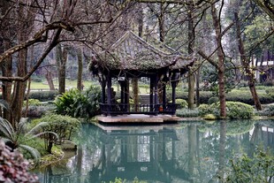 中式园林中的静谧小亭