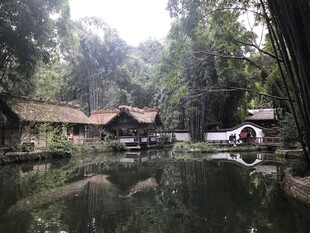 静谧水乡竹屋景观