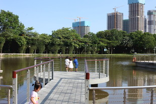 湖畔栈桥边的悠哉时光