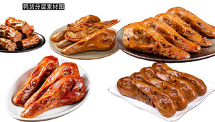 多样美味卤味熟食展示