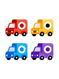 多彩卡通送货小货车图片