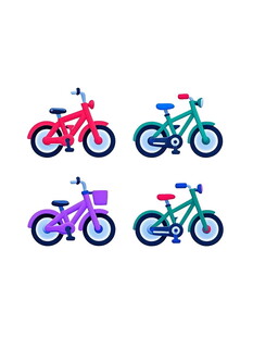 多彩儿童自行车展示