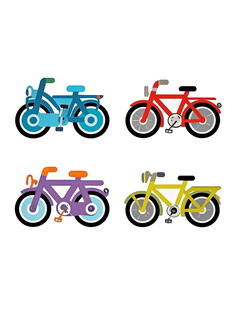 多彩儿童自行车展示