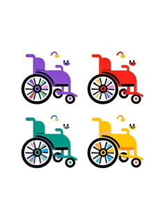 多彩复古婴儿车插画
